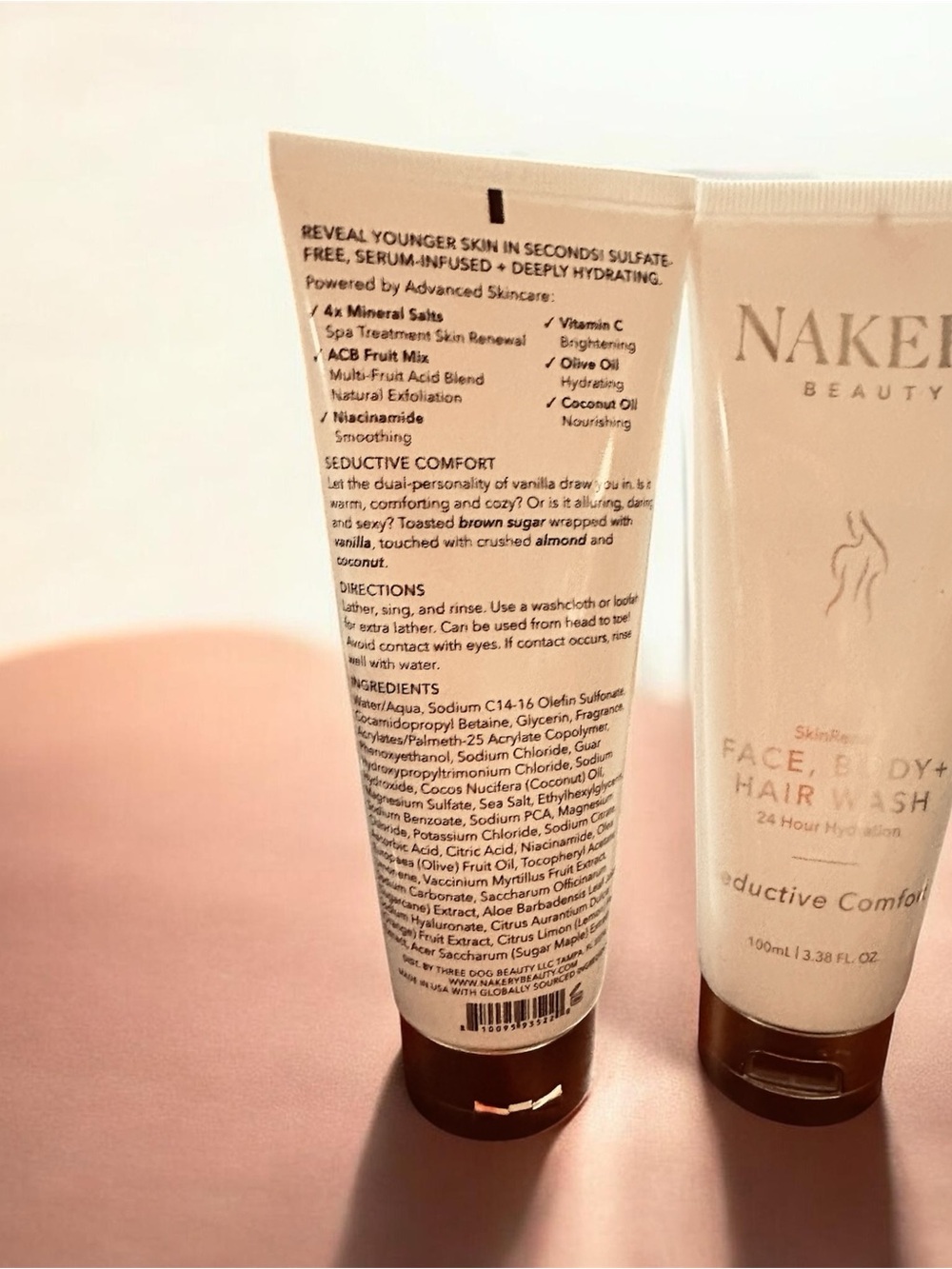Nakery Beauty Face Body + Hair Wash - Cream & Brown total of 2 - Picture 2 of 2